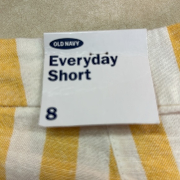 Old Navy Everyday Yellow/White Striped Linen Blend Shorts Size 8 NWT & Size 14 - Picture 5 of 11